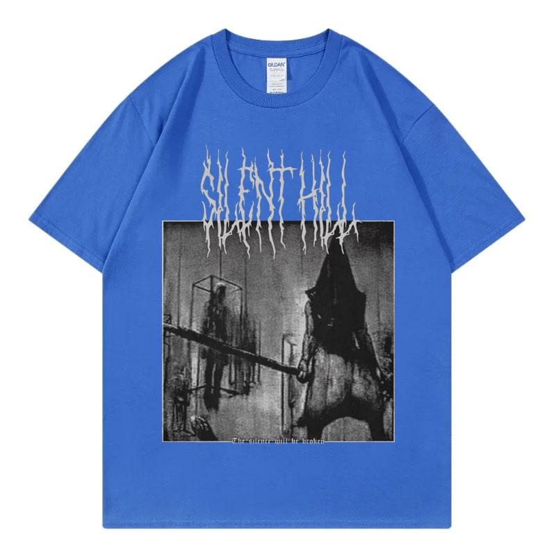 Игровые футболки Silent Hill 2 Мужские Женские Готические Винтажные Футболки с коротким рукавом Высококачественные Модные Свободные Хлопковые Футболки