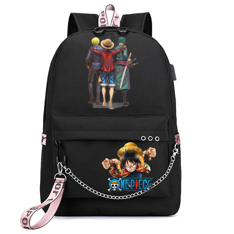 USB студенческая школьная сумка дорожный рюкзак с принтом One Piece повседневная модная сумка