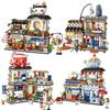 Японский Мини-Блок Вид Улицы Складная Уличная Еда Осьминог Барбекю Магазин Мороженого Сборка Строительные Блоки Игрушки Рождественский Подарок
