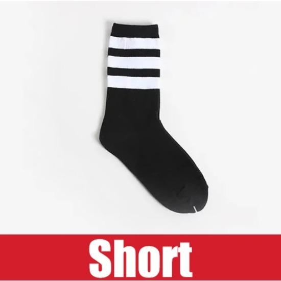 New Men/Women 3 Three Stripes Cotton Socks Retro Old School  Hiphop Skate Long Short  Meias  Harajuku White Black Winter Cool