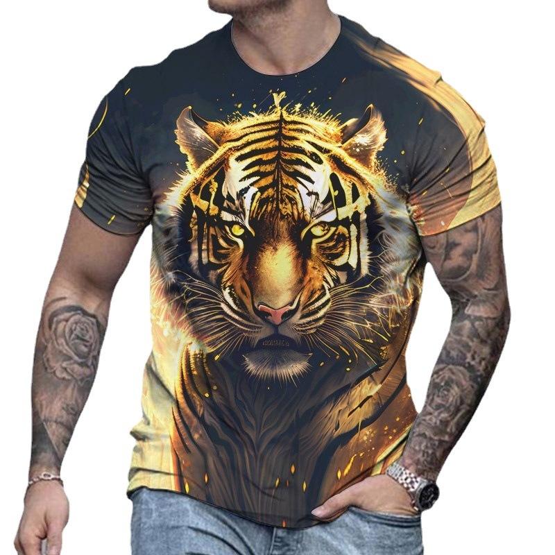 Весенне-летняя мужская футболка с короткими рукавами и принтом Популярная 3D-футболка Футболка с короткими рукавами