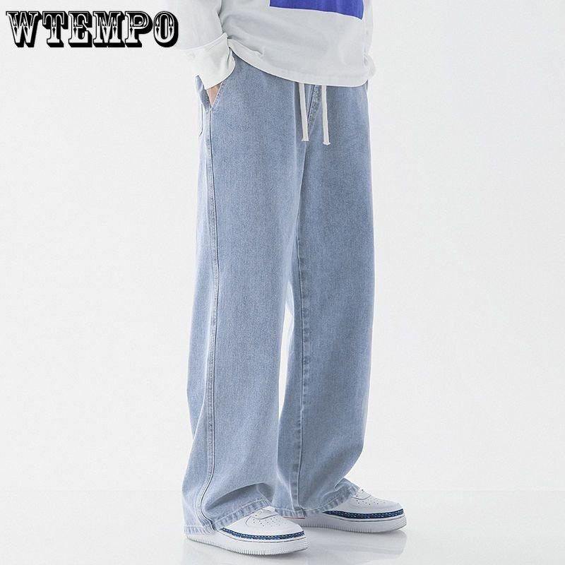 Мужские джинсы, летние новые тонкие прямые брюки, свободные брюки с широкими штанинами, повседневные длинные брюки