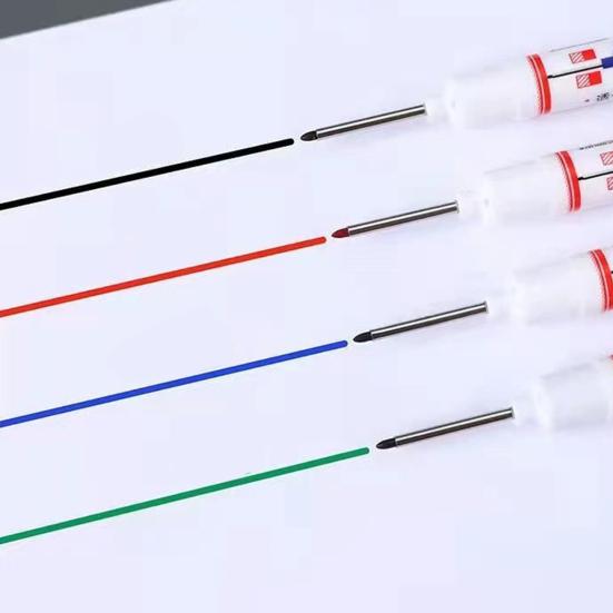 Yousheng 5Pcs Long Head Deep Hole Markers Carpenter Ink Marker Pens Quick-Drying Waterproof Colorful Carpenter Pens Marking Tools