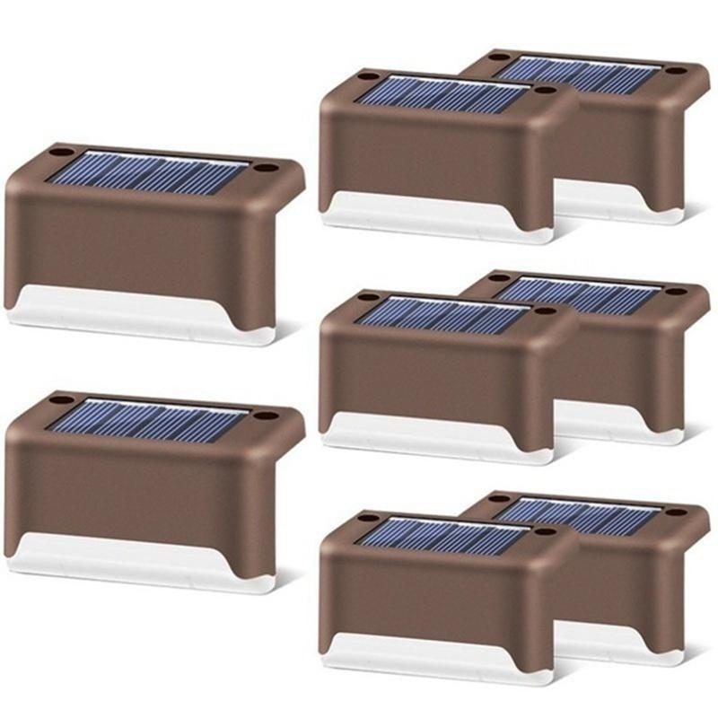 2/4/8/12Pack Солнечные палубные фонари Открытый светодиодный ступенчатый солнечный свет для сада Пейзаж Балкон Забор Путь Шаг Двор