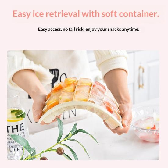 Форма для кубиков льда с крышкой, 21 ячейка, большая квадратная, силиконовая, пищевой силикон, легко доставать, защита от проливания, для морозильной камеры