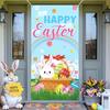 Пасхальный баннер на дверь Весенний кролик Морковь Яйца Вывеска для крыльца Большой фон для стены над входной дверью для украшения весенней вечеринки в помещении и на открытом воздухе, реквизит для фотобудки