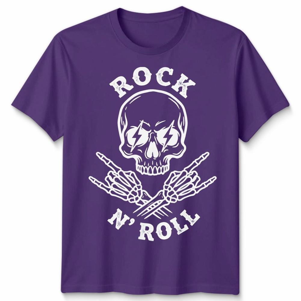 Rock N Roll Unisex T Shirt Skull Alternative Monochrome Graphic Tee