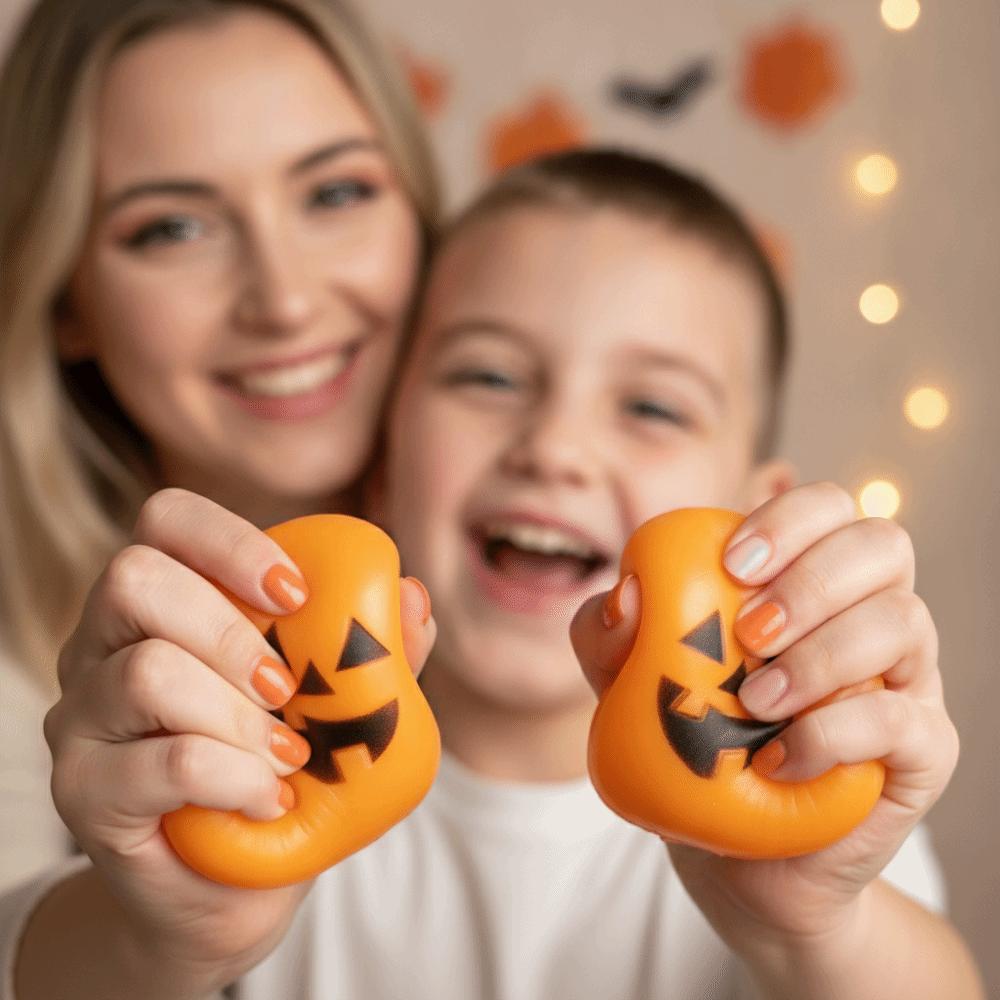 Sticky-Free Ultra-Elastic Pumpkin Squishy Cute TPR Novelty Toys Soft Squeeze Ball Halloween