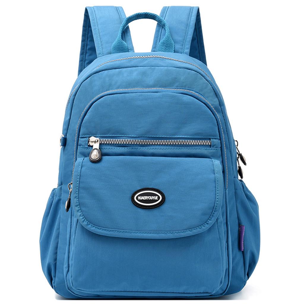 Женские модные однотонные портативные студенческие рюкзаки на молнии большой емкости