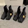 Designer Vintage Women Ankle Boots Fashion Square Toe Shoes Spring Autumn Flats Ladies Short Booties Zapatos De Mujer