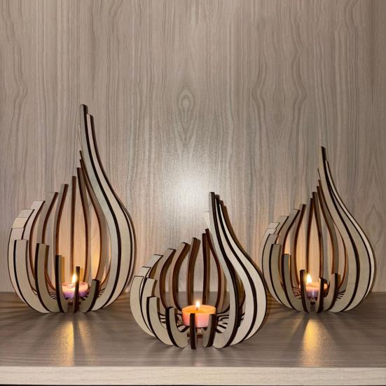 Деревянный подсвечник Современный минималистичный стиль Подсвечник Подставка для чайной свечи Ручная работа Подставка для столбовой свечи