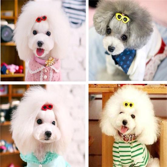 1/5/10Pcs Fashion Pet Dog Hair Bows Clips Love Style Doggie Boutique Sunglasses Pet Grooming