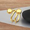 Nidin New Trendy Ball Shape Irregular Geometric Open Rings Adjustable For Female Double Layers Finger Jewelry Accessories Gift