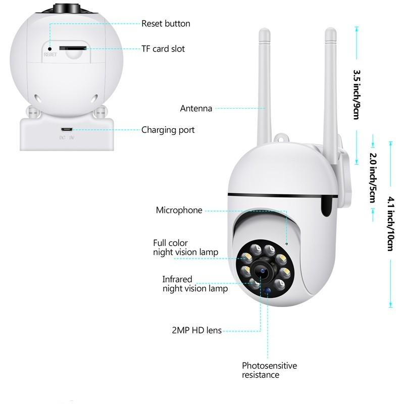 IP-камера Wi-Fi 200 Вт, 5 ГГц и 2,4 ГГц, HD 1080P, ИК, полноцветная, ночного видения, наружная беспроводная камера наблюдения, AI, отслеживание людей (1/2/4 шт.)