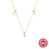 Wind Commuter Simple Wear S925 Sterling Silver Adjustable Geometric Zircon Drape Necklace Clavicle Chain