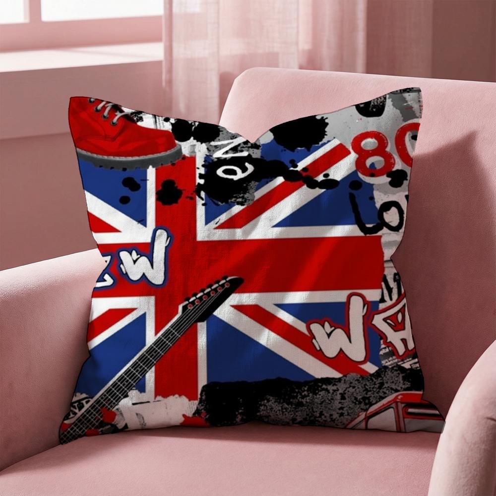 Подушка с принтом LOVE England, чехол для подушки для разных помещений, дома и автомобиля - Двусторонний, мягкий и прочный для ежедневного использования