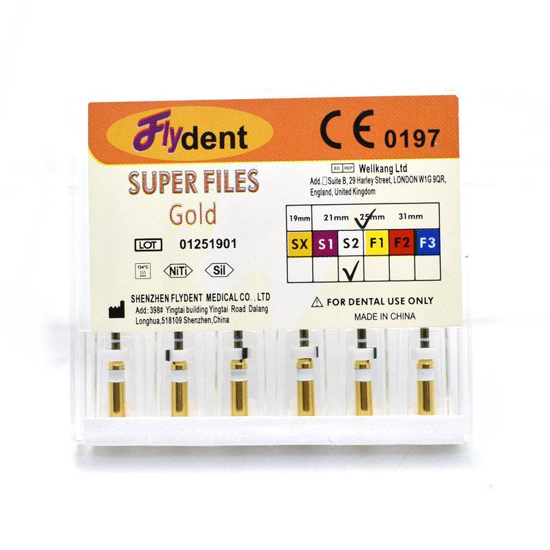 Dental Root Canal File Gold Endo Rotary Super Files Golden Endodontic Files 25Mm Nickel Titainium Instrument Dentistry