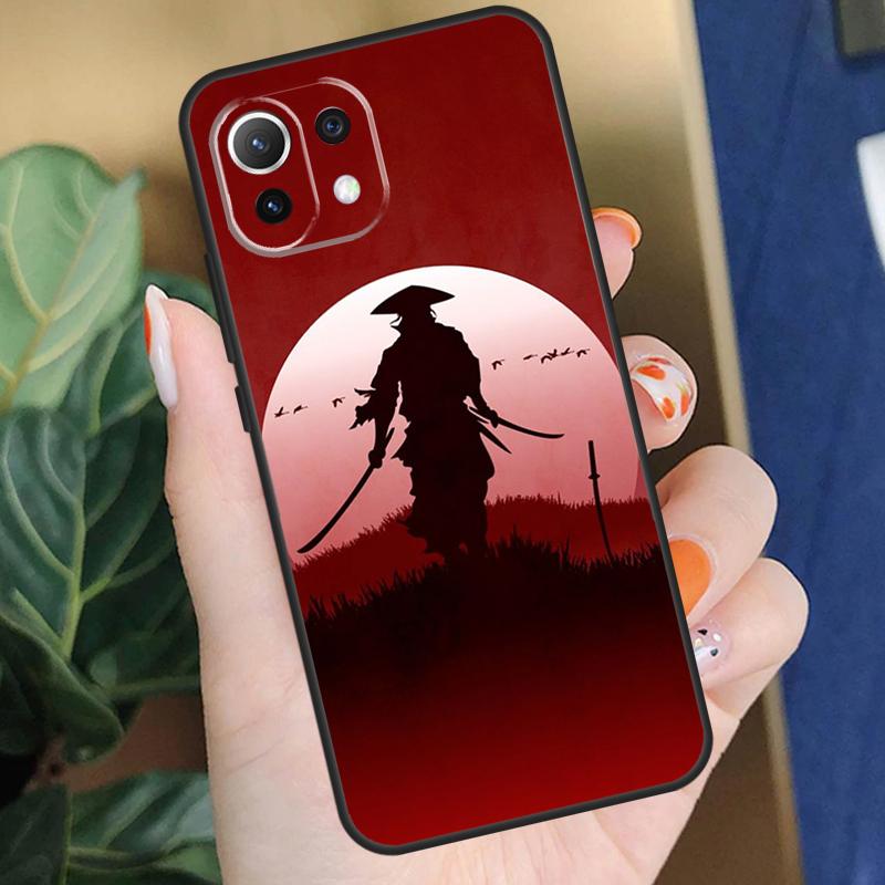 Япония Ниндзя Самурай Красное Солнце Чехол Для Xiaomi 15 14 Ultra 13T 14T 15T Pro 17 Pro Max POCO X7 Pro X5 X6 F5 F6 F7 F8 Чехол