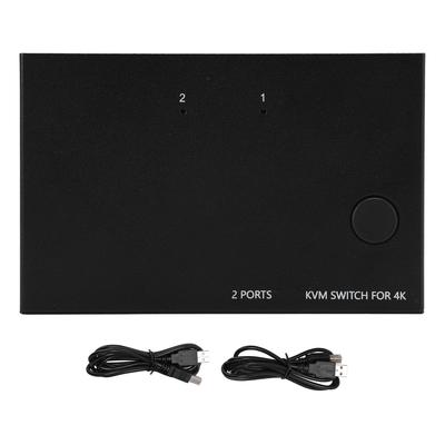 Интерфейс мультимедиа HD KVM-переключатель 1 дисплей 2 компьютера 4 порта USB 4K 60 Гц для 2 компьютеров