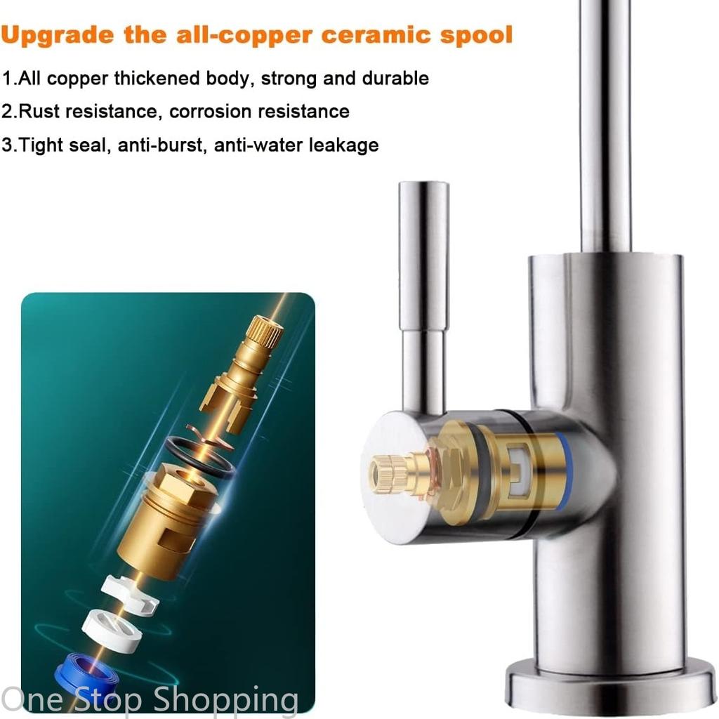 Drinking Water Faucet Fits Most Reverse Osmosis and Water Filtration System for Kitchen Bar Sink SUS304 Stainless Steel