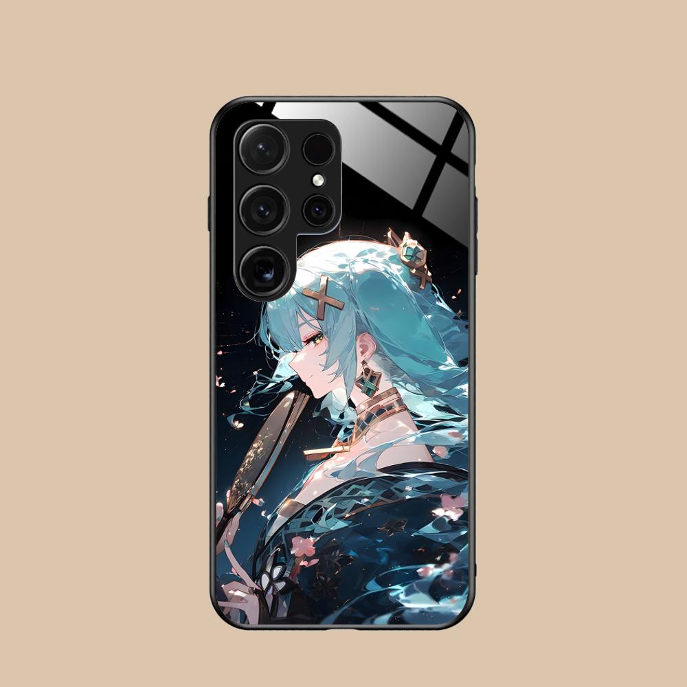 Game GI Faruzan Glass Mobile Phone Case for Samsung Galaxy S26 S25 S24 S23 S22 S21 S20 Note20 Plus FE Ultra Colorful Cover