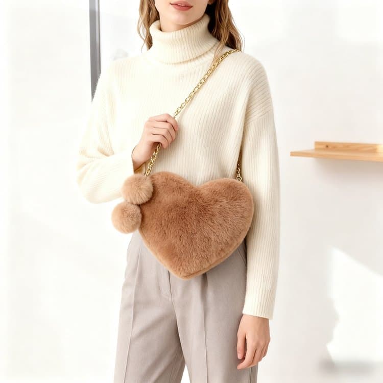 Сумка через плечо на молнии в форме сердца