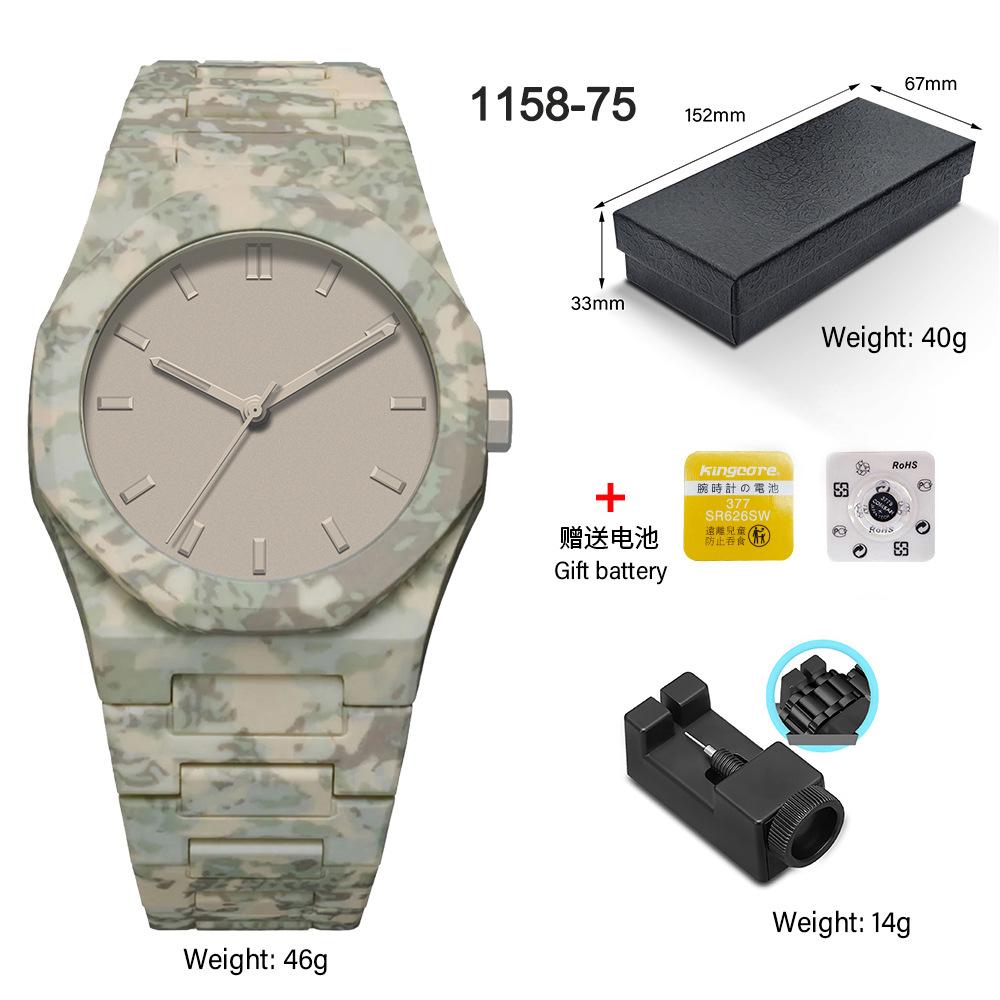 Classic Men's Watch Plastic Granular Belt Business Exquisite Waterproof Explosive Matte Oil Quartz Watch Fashion