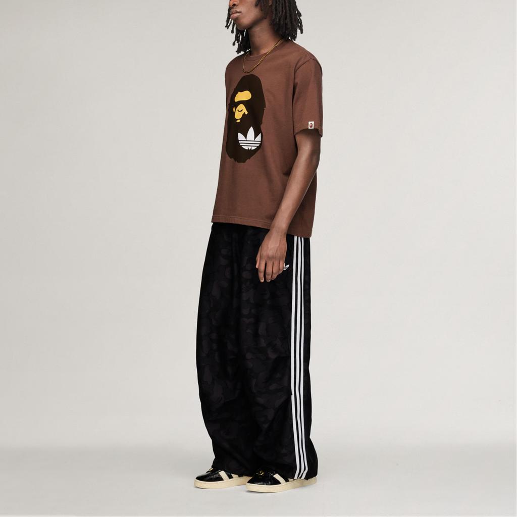 adidas X BAPE SSL Футболка Слои Земли Унисекс Топы Коричневый KF4915
