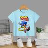 Summer Short Sleeve Kids TShirt Anime Sonic Cartoon Pattern Round Neck Casual Fashion Comfortable Breathable Daily Play Clothes