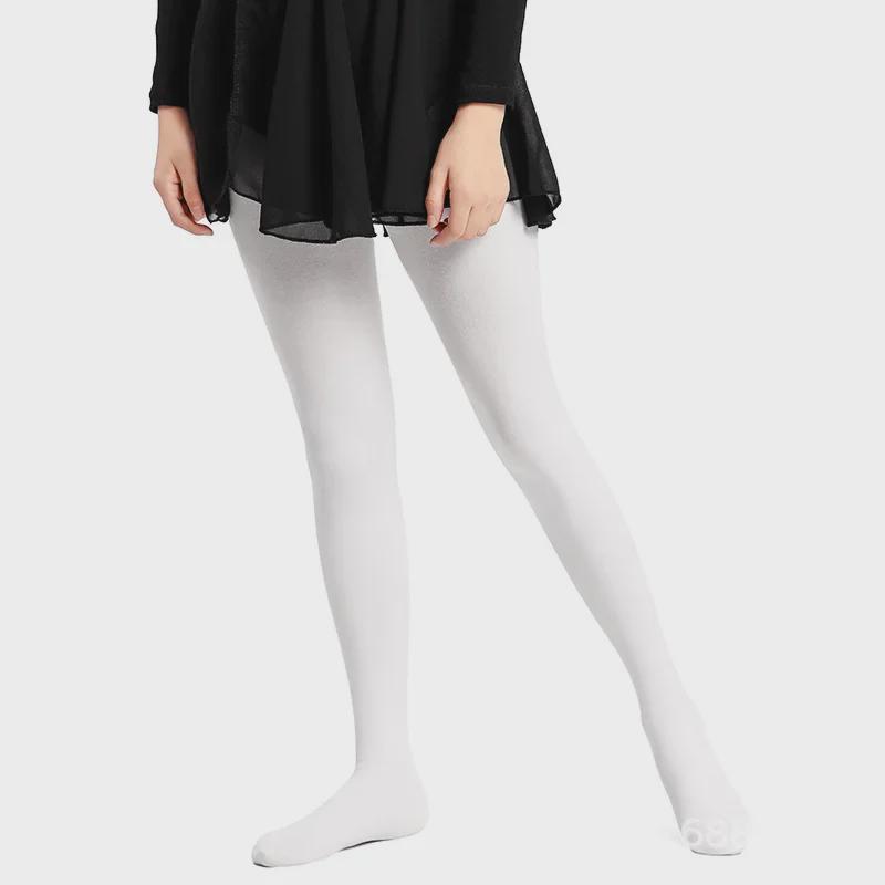 Белые бархатные балетные колготки для девочек - 90D Весна/Лето Танцевальные колготки для выступлений