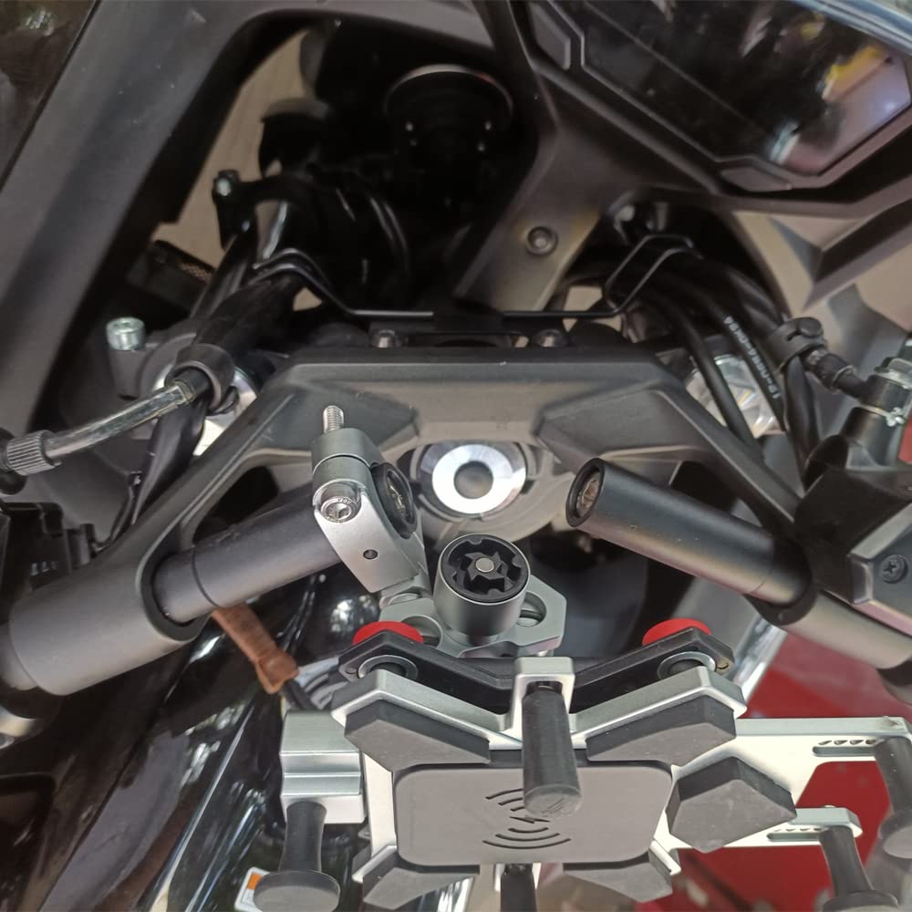 Multi-Rod Holder Clamp for Motorcycle Models Kawasaki NINJA650 NINJA1000 Z1000SX H2-SX GTR1400 (Black)