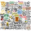 50 Small Size 4Cm Text-On-Video Inspirational English Phrases Graffiti Refrigerator Mobile Phone Kettle Decorative Stickers