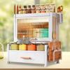 Bieying Countertop Storage Rack with Spice Jars