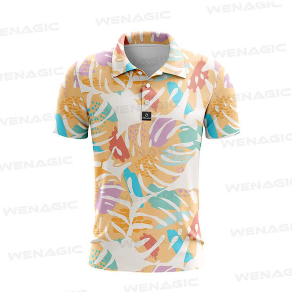 Men's Short Sleeve Golf Shirt Printed T-Shirt Quick Drying Breathable Jersey Outdoor Sports