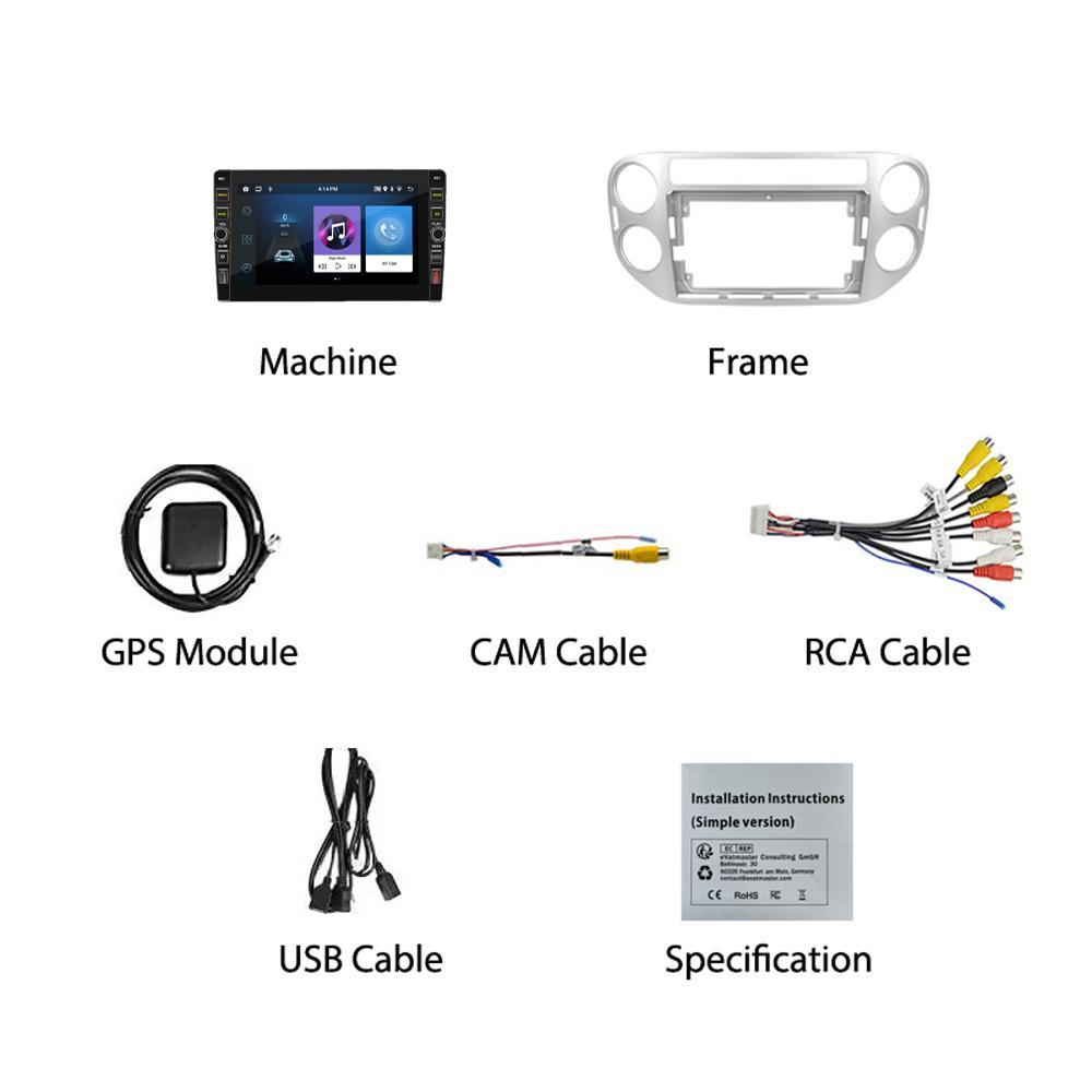8 дюймов для Volkswagen Tiguan 1 NF 2006-2016 с кнопочной ручкой Android Автомобильный радиоприемник Мультимедийный плеер Навигация Стерео GPS 2 Din Carplay 2 + 32 ГБ