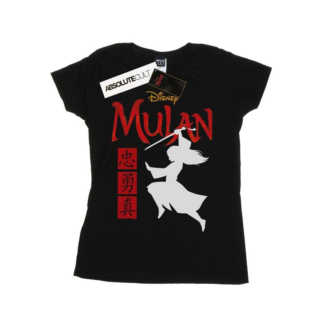 Disney Womens/Ladies Mulan Movie Warrior Silhouette Cotton T-Shirt