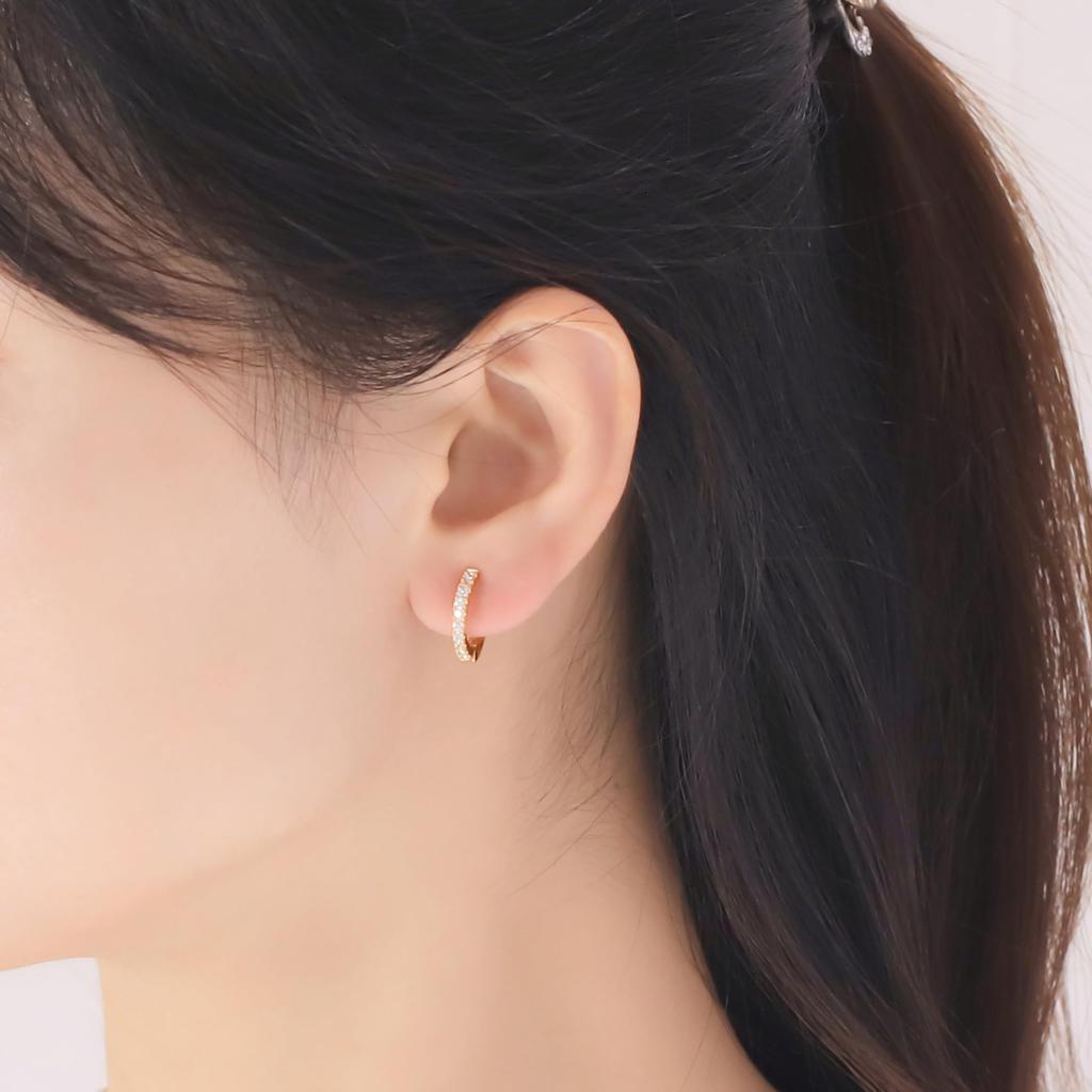 ESTELLE [Official] Women's Silver Earrings with Yellow Gold Plated Cubic Zirconia (Product Code: 0776-0067-0000-0000)