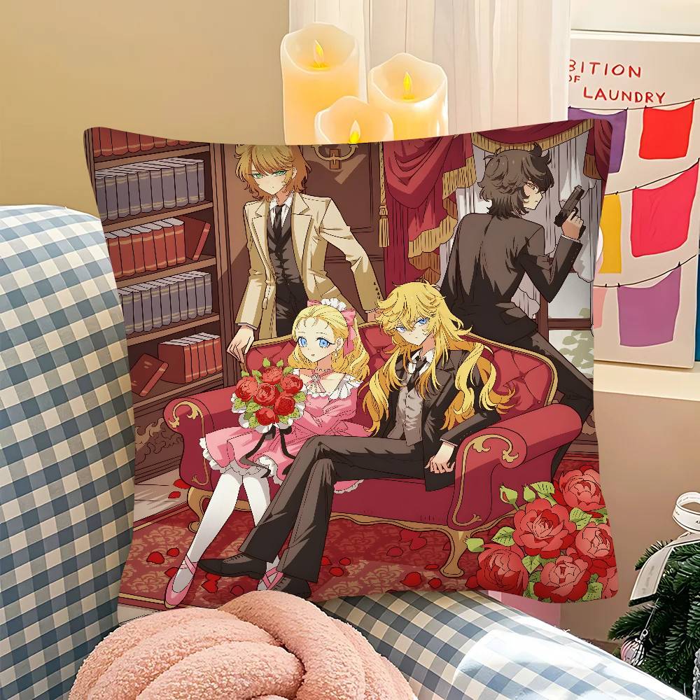 pc Classic The Rose Of Versailles Retro Anime Pillow Case Fashion Square Pillowcase Bedroom Sofa Room Ins Decoration Leisure