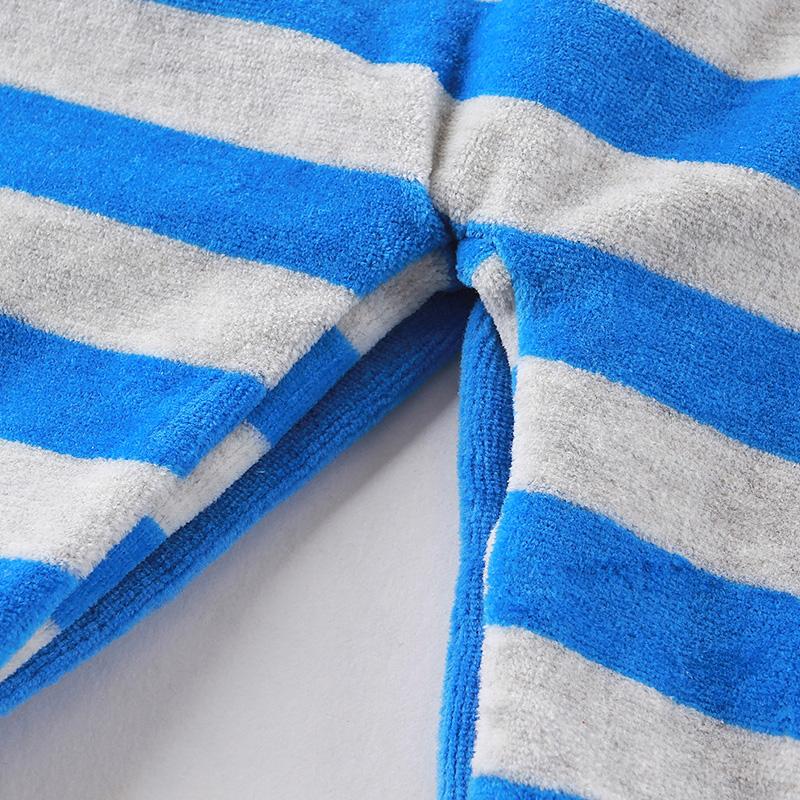 Newborn Girls Boys Infant Clothing Velvet Striped Button Winter Spring One Piece Kid Long Sleeve Kidswear Aapparel