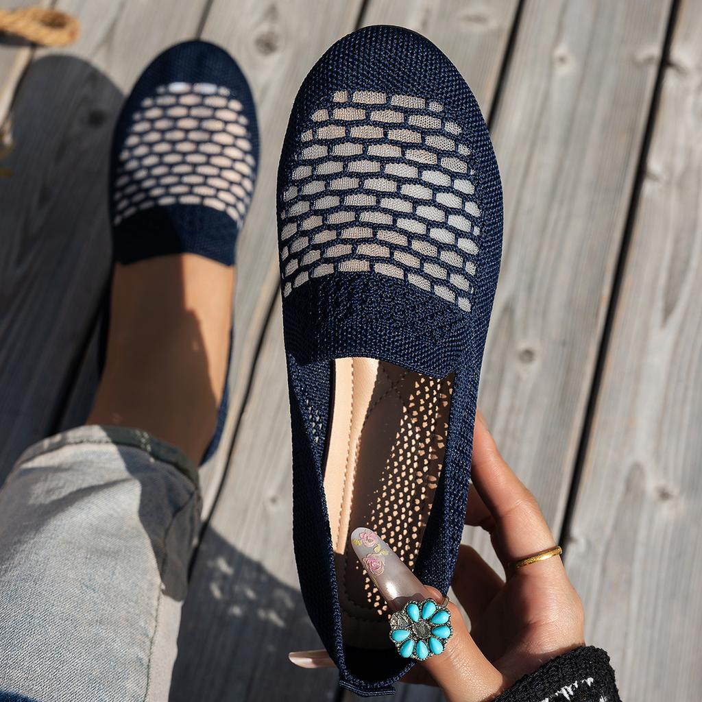 Women Flats Shoes Spring Autumn New Round Toe Shallow Loafers Comfortable Breathable Mesh Casual Barefoot Sneakers Women
