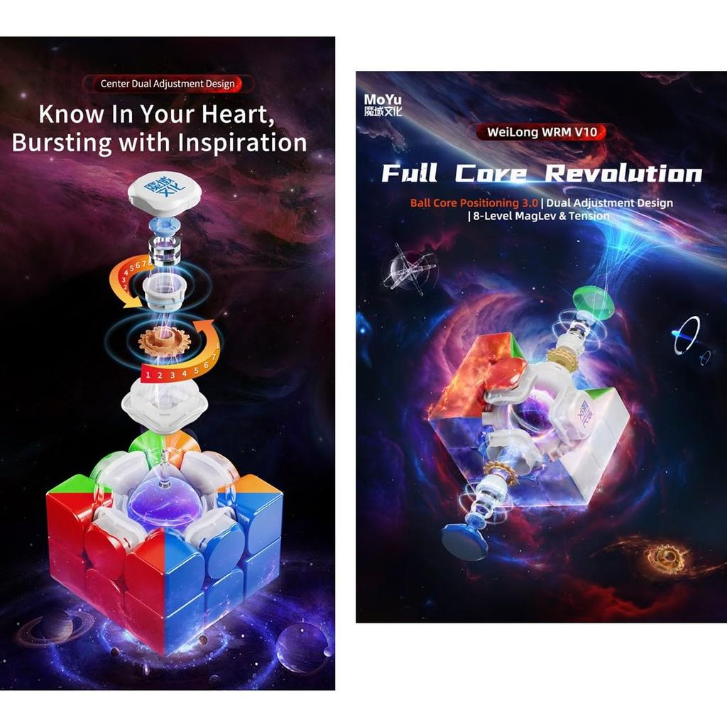 Moyu WeiLong WRM V10 Series [Japanese Cube Strategy Guide & Pouch IncludedAuthentic] Cube for Competitions (Magnetic UV Coated Version)