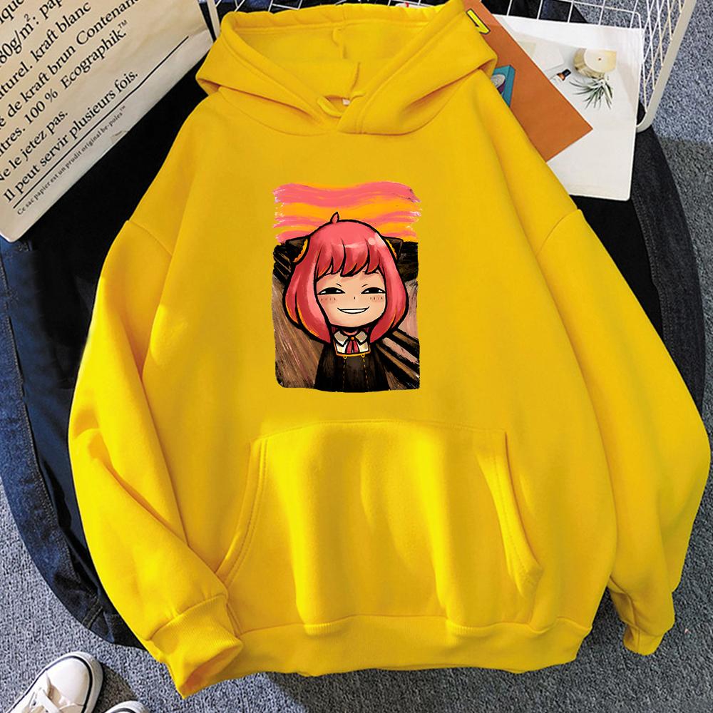 Hot Anime Spy X Family Anya Graphic Printed Hooded Gilr Hoodie Plus Size Pullover Harajuku Women Autumn Warm Fashion Sweatshirt