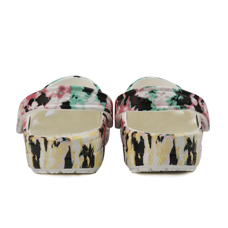 Crocs Классические сабо с узором, обувь с разноцветной вставкой, унисекс 'Черный Розовый Зеленый'