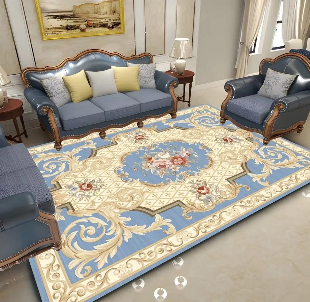 Ковер красный плюшевый в европейском стиле для украшения гостиной, домашние роскошные ковры большой площади для спальни, противоскользящие, моющиеся, напольные коврики для дивана