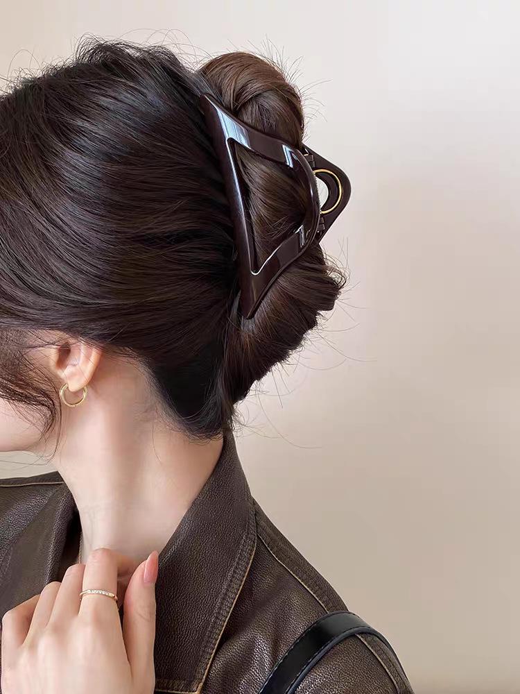 Корейская ретро большая заколка-краб для густых волос - Заколка-краб для волос высокого класса для прически пучок 2025