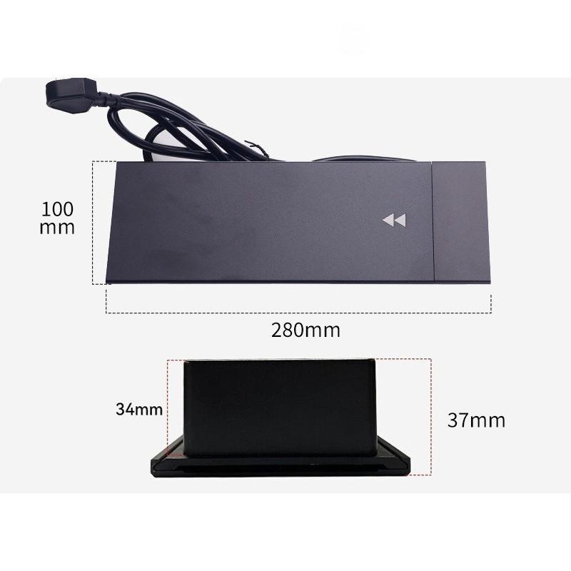 Slide Cover Retractable Power Strip Desktop Multi Plug Cabinet Hidden Recessed Desk Power Sockets Universal Embedded Socket