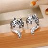 Huitan New Trendy Fox Shape Clip Earrings for Women Antique Silver Color 2023 Ear Cuff Earrings Statement Jewelry Drop Ship 1