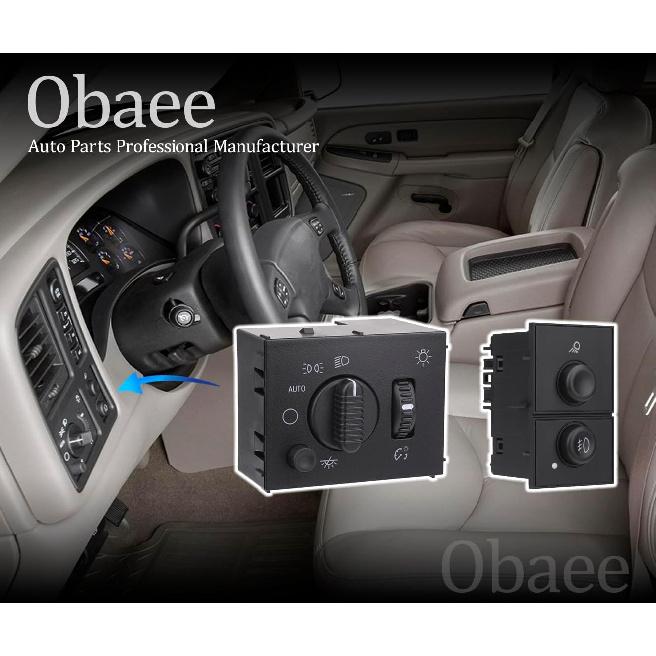 Obaee Headlight Dimmer Headlamp Control Switch & Fog Lamp Switch Compatible With Chevy Chevrolet Silverado Suburban Tahoe Avalanche GMC Sierra Yukon