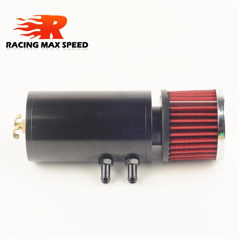 Universal 0.5L Brushed Baffled Oil Catch Tank Can with Breather Filter Aluminum 9MM 10AN Round Can Oil Catch Can