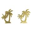 [Q6104] - Gold 'Palm Tree' Handcrafted Earrings - 9x8 Mm